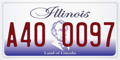 IL license plate A400097