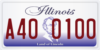 IL license plate A400100