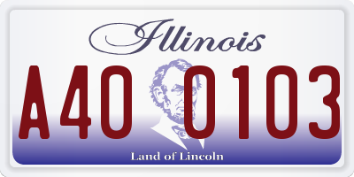 IL license plate A400103
