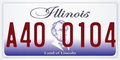 IL license plate A400104