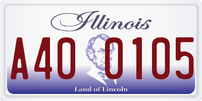IL license plate A400105