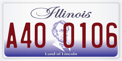IL license plate A400106