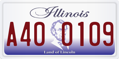 IL license plate A400109