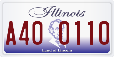 IL license plate A400110