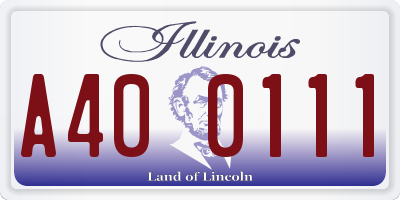 IL license plate A400111