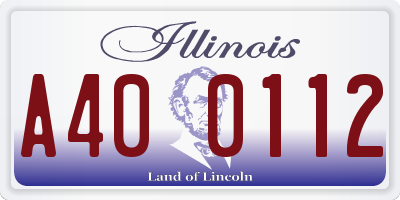 IL license plate A400112
