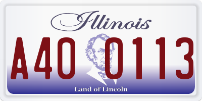 IL license plate A400113