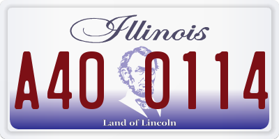 IL license plate A400114