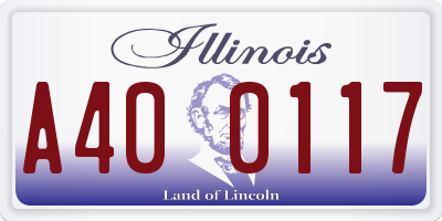IL license plate A400117