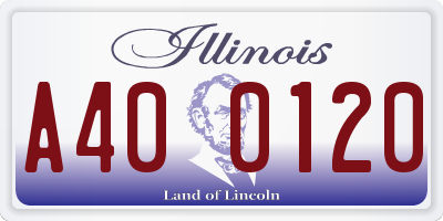 IL license plate A400120