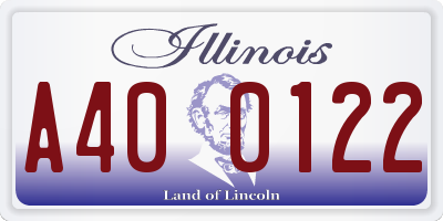 IL license plate A400122