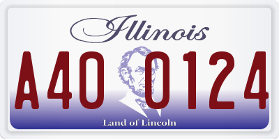 IL license plate A400124