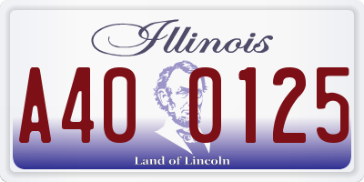 IL license plate A400125