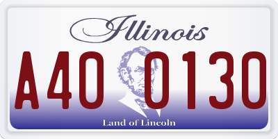 IL license plate A400130