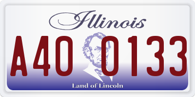 IL license plate A400133