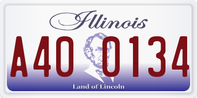 IL license plate A400134