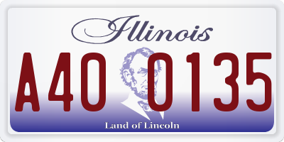 IL license plate A400135