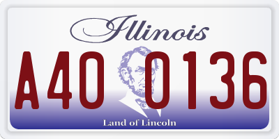 IL license plate A400136