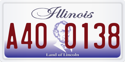 IL license plate A400138