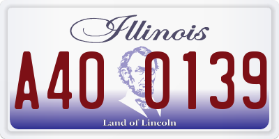 IL license plate A400139