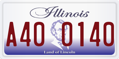 IL license plate A400140