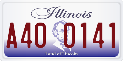 IL license plate A400141