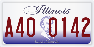 IL license plate A400142