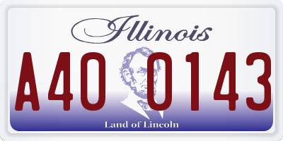 IL license plate A400143