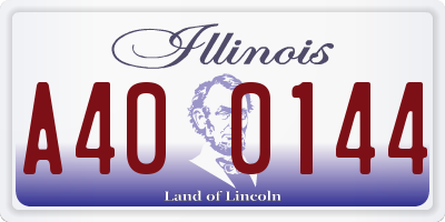 IL license plate A400144