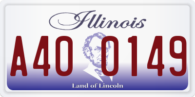 IL license plate A400149