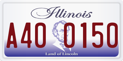 IL license plate A400150