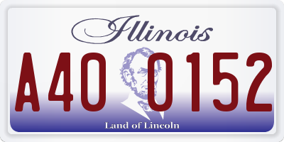 IL license plate A400152