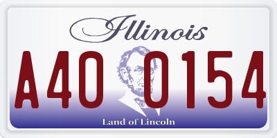 IL license plate A400154