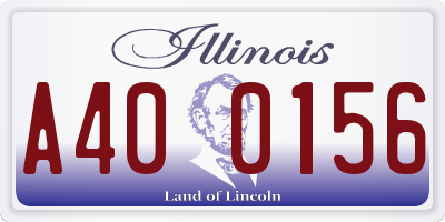 IL license plate A400156