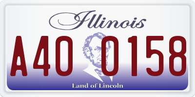 IL license plate A400158