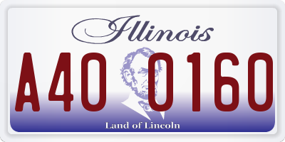 IL license plate A400160