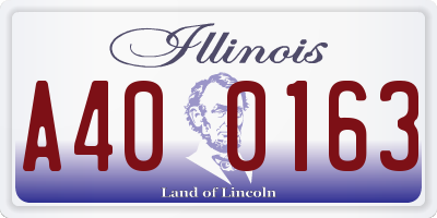 IL license plate A400163