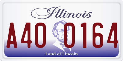 IL license plate A400164