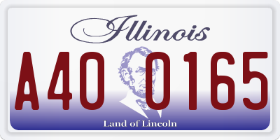IL license plate A400165