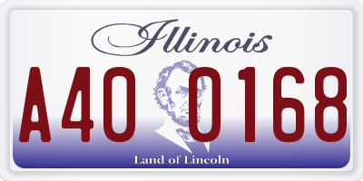 IL license plate A400168