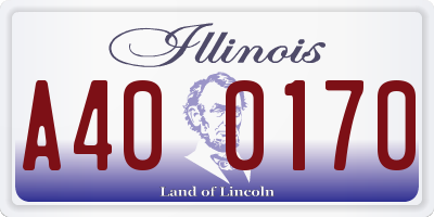 IL license plate A400170
