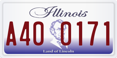 IL license plate A400171