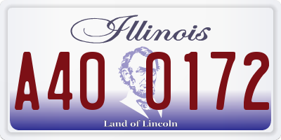 IL license plate A400172