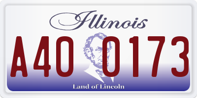 IL license plate A400173