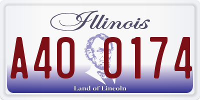 IL license plate A400174