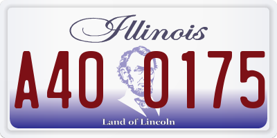 IL license plate A400175