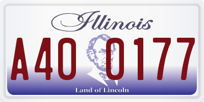 IL license plate A400177