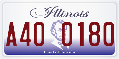 IL license plate A400180