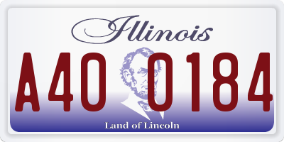 IL license plate A400184
