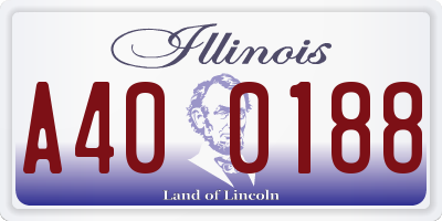 IL license plate A400188